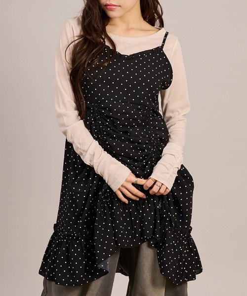 apres jour mignon(アプレジュールミニョン)の「ドロストキャミチュニック(チュニック・レディース・ブラック系その他2/ブラック/オフホワイト/ブラック系その他/ホワイト系その他3/ブラック×ホワイト/ホワイト×ブラック・X-LARGE/フリー)」の19枚目の写真