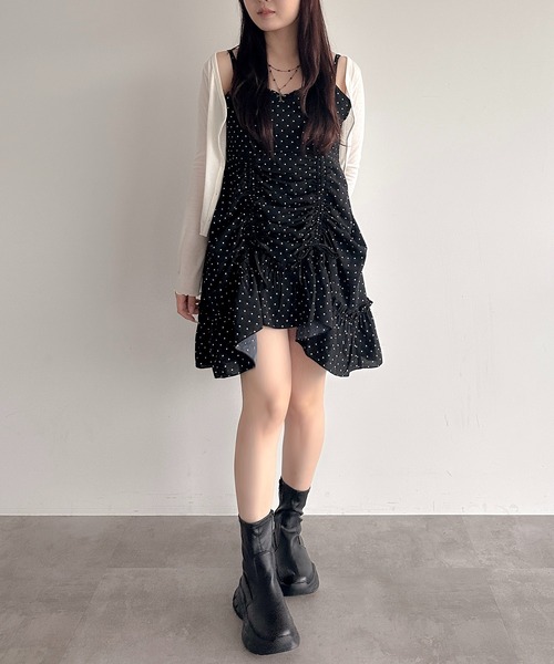 apres jour mignon(アプレジュールミニョン)の「ドロストキャミチュニック(チュニック・レディース・ブラック系その他2/ブラック/オフホワイト/ブラック系その他/ホワイト系その他3/ブラック×ホワイト/ホワイト×ブラック・X-LARGE/フリー)」の18枚目の写真