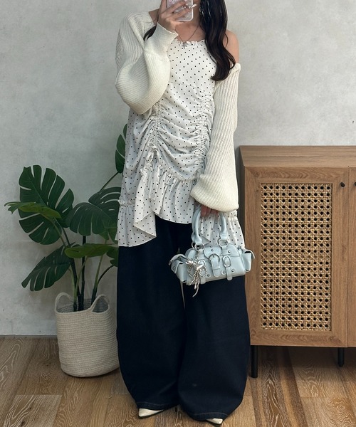 apres jour mignon(アプレジュールミニョン)の「ドロストキャミチュニック(チュニック・レディース・ブラック系その他2/ブラック/オフホワイト/ブラック系その他/ホワイト系その他3/ブラック×ホワイト/ホワイト×ブラック・X-LARGE/フリー)」の21枚目の写真