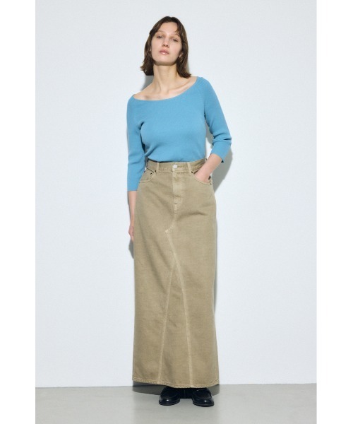 AZUL by moussy（アズールバイマウジー）の「【サイズ,身長別画像あり】AZUL DENIM カラーストレートデニムスカート（デニムスカート・レディース・アイボリー/ベージュ/ピンク・SMALL/MEDIUM/LARGE）」の16枚目の写真
