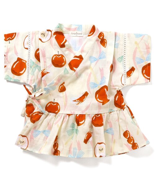 Ampersand（アンパサンド）の「【リンク】バラエティGIRLS甚平（浴衣・キッズ・キナリ/ラベンダー/ネイビー/イエロー・80/90/100/110/120/130/140）」の12枚目の写真