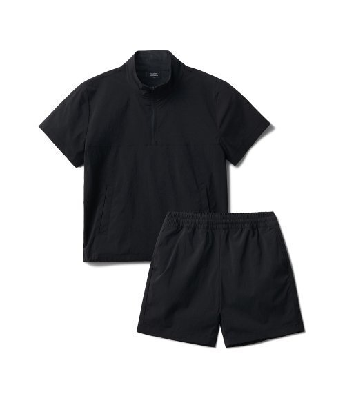 MUSINSA STANDARD KIDS（ムシンサスタンダードキッズ）の「ナイロンハーフアノラックセットアップ[ブラック]（セットアップ・レディース・その他・110/120/130）」の2枚目の写真
