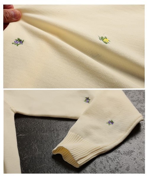 Sawa a la mode(サワアラモード)の「ミニ刺繍クルーネックカーディガン(カーディガン/ボレロ・レディース・ブラック/アイボリー・FREE)」の20枚目の写真