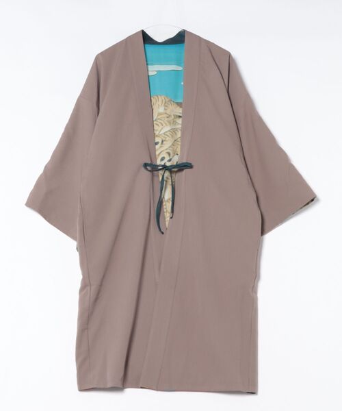 倭物やカヤ（ワモノヤカヤ）の「【鈴木ひょっとこ×倭物やカヤ】リバーシブル羽織（カーディガン/ボレロ・メンズ・ブラック/ネイビー/ブラウン・FREE）」の7枚目の写真