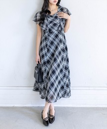 CLEAR BASIC（クリアベーシック）の「【低身長対応／サイズ展開あり】フロントギャザーフレアスリーブワンピース[大人 フェミニン 上品]（ワンピース）」