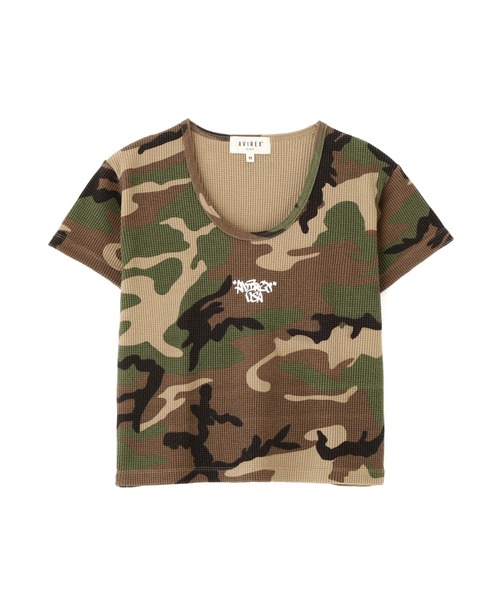 AVIREX(アヴィレックス)の「《直営店限定》CAMO WAFFLE MINI T-SHIRT(Tシャツ/カットソー・レディース・ベージュ系その他/グリーン系カモフラージュ・M/S)」の14枚目の写真