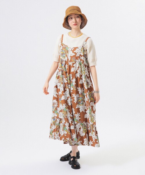 レア❗️美品♡試着のみ♡familiar ワンピース 水野佐彩さんコラボ ] タックスカートドッキングワンピース [E3353
