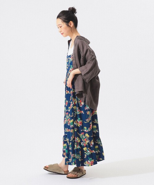 SUN SURF（サンサーフ）の「【8/6再値下げ】【別注】SUN SURF / ノースリーブ キャミ ワンピース（ワンピース・レディース・ブラウン/ネイビー・ONE SIZE）」の3枚目の写真