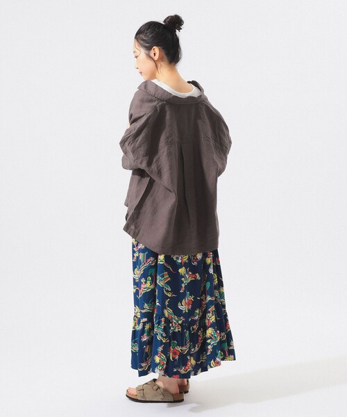 SUN SURF（サンサーフ）の「【8/6再値下げ】【別注】SUN SURF / ノースリーブ キャミ ワンピース（ワンピース・レディース・ブラウン/ネイビー・ONE SIZE）」の4枚目の写真