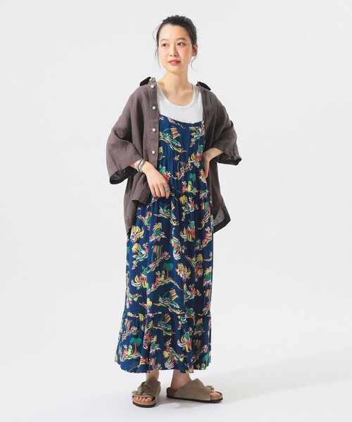 SUN SURF（サンサーフ）の「【8/6再値下げ】【別注】SUN SURF / ノースリーブ キャミ ワンピース（ワンピース・レディース・ブラウン/ネイビー・ONE SIZE）」の5枚目の写真