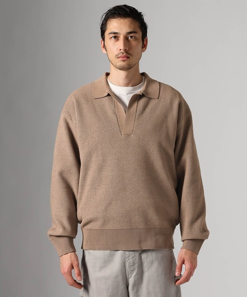 BAYFLOW(ベイフロー)の「スキッパーポロプルオーバー(ポロシャツ・メンズ・ブラック/ベージュ/グリーン・MEDIUM/LARGE)」の10枚目の写真