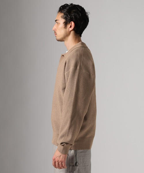 BAYFLOW(ベイフロー)の「スキッパーポロプルオーバー(ポロシャツ・メンズ・ブラック/ベージュ/グリーン・MEDIUM/LARGE)」の11枚目の写真