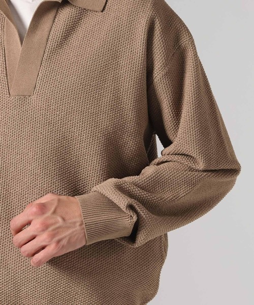 BAYFLOW(ベイフロー)の「スキッパーポロプルオーバー(ポロシャツ・メンズ・ブラック/ベージュ/グリーン・MEDIUM/LARGE)」の16枚目の写真