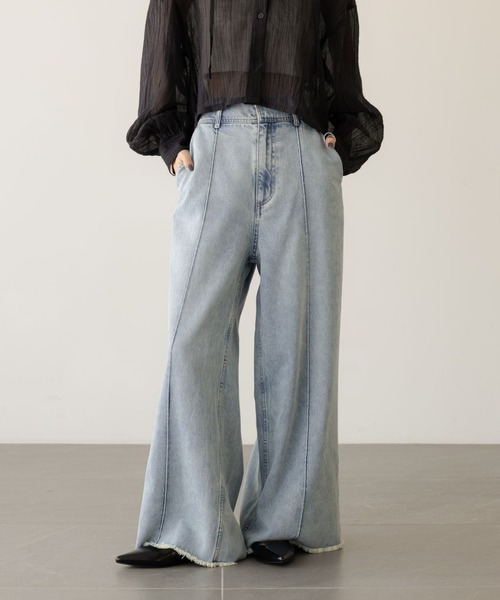 LOWRYS FARM（ローリーズファーム）の「ハイウエストバギーデニム 637569（デニムパンツ・レディース・ブラック/ブルー/オレンジ・LARGE/MEDIUM）」の2枚目の写真