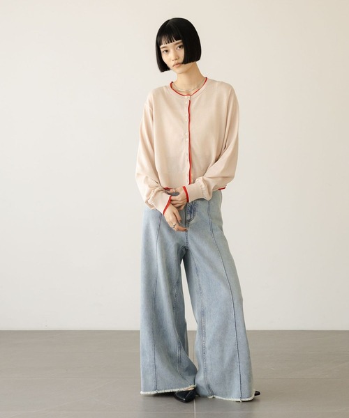 LOWRYS FARM（ローリーズファーム）の「ハイウエストバギーデニム 637569（デニムパンツ・レディース・ブラック/ブルー/オレンジ・LARGE/MEDIUM）」の7枚目の写真