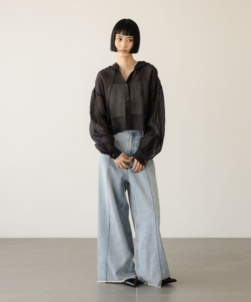 LOWRYS FARM（ローリーズファーム）の「ハイウエストバギーデニム 637569（デニムパンツ・レディース・ブラック/ブルー/オレンジ・LARGE/MEDIUM）」の8枚目の写真