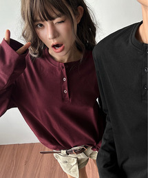 EFFECTION（エフェクション）の「【neos】ルーズシルエット ヘンリーネック ロングスリーブ Tシャツ ユニセックス（Tシャツ/カットソー）」