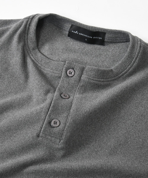 neos(ネオス)の「【neos】ルーズシルエット ヘンリーネック ロングスリーブ Tシャツ ユニセックス(Tシャツ/カットソー・メンズ・ワインレッド/ブラック/チャコールグレー/ホワイト・MEDIUM/X-LARGE/LARGE)」の11枚目の写真