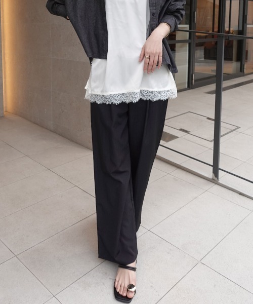 CORNERS(コーナーズ)の「タックイージーパンツ【セットアップ可能】(その他パンツ・レディース・ブラック/グレイッシュベージュ/グレー・M)」の7枚目の写真