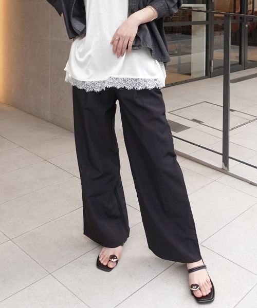 CORNERS(コーナーズ)の「タックイージーパンツ【セットアップ可能】(その他パンツ・レディース・ブラック/グレイッシュベージュ/グレー・M)」の8枚目の写真