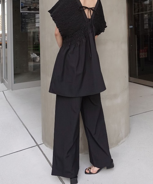 CORNERS(コーナーズ)の「タックイージーパンツ【セットアップ可能】(その他パンツ・レディース・ブラック/グレイッシュベージュ/グレー・M)」の12枚目の写真