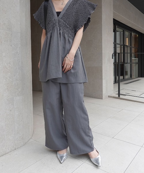 CORNERS(コーナーズ)の「タックイージーパンツ【セットアップ可能】(その他パンツ・レディース・ブラック/グレイッシュベージュ/グレー・M)」の14枚目の写真