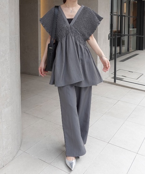 CORNERS(コーナーズ)の「タックイージーパンツ【セットアップ可能】(その他パンツ・レディース・ブラック/グレイッシュベージュ/グレー・M)」の16枚目の写真