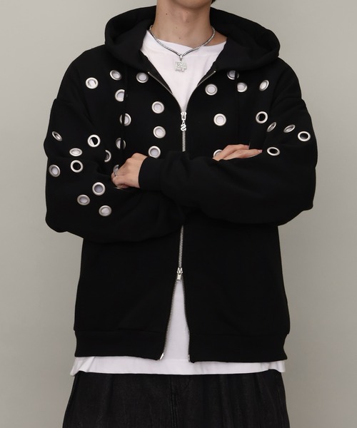 SEQUENZ ジップパーカー M SEQUENZ/シークエンズ】SQNZ EYELET ZIP PK（パーカー）｜SEQUENZ