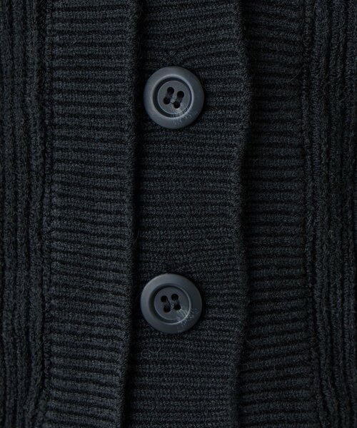 goocy（グーシー）の「7G重ねリブＶネックカーディガン（カーディガン/ボレロ・レディース・ブラック/グレー・FREE）」の11枚目の写真
