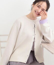 SHOO・LA・RUE | 【洗濯機可/S-LL】品良くきまる ダブルフェイス 配色カーディガン(カーディガン/ボレロ)