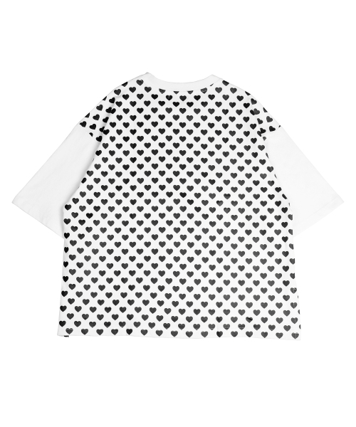 FIFI LAPIN（フィフィラパン）の「ハートパターンオーバーサイズ半袖Tシャツ/FS8WTS14F ホワイト（Tシャツ/カットソー・レディース・その他・FREE）」の3枚目の写真