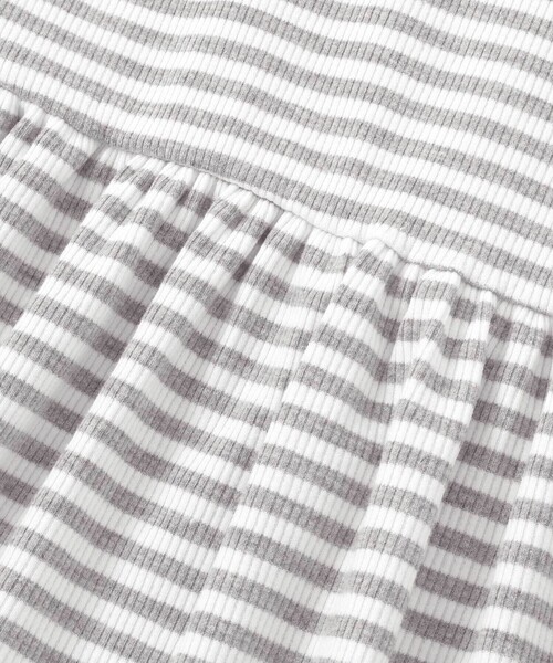 BeBe（ベベ）の「ボーダーギャザーワンピース+シアータフタロングパーカーセット（セットアップ・キッズ・ブルー/ホワイト・150cm/130cm/140cm）」の17枚目の写真