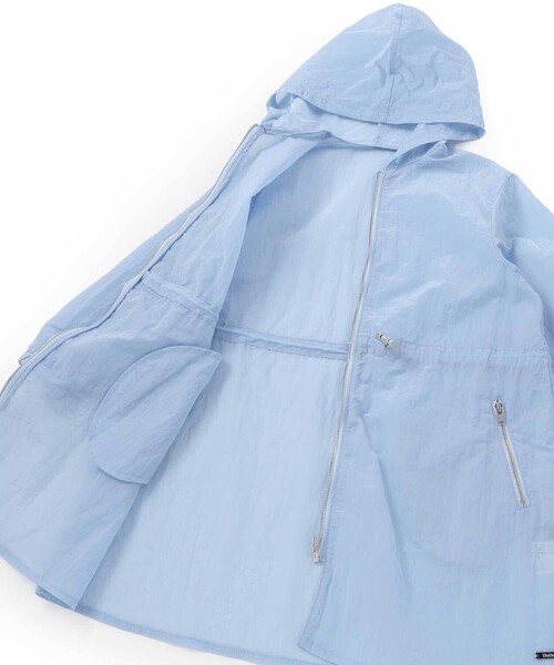 BeBe（ベベ）の「ボーダーギャザーワンピース+シアータフタロングパーカーセット（セットアップ・キッズ・ブルー/ホワイト・150cm/130cm/140cm）」の22枚目の写真