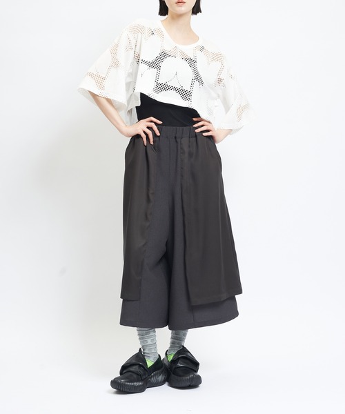 gomme（ゴム）の「ショートメッシュＴ（Tシャツ/カットソー・レディース・ブラック/ブラウン/ホワイト・MEDIUM）」の9枚目の写真