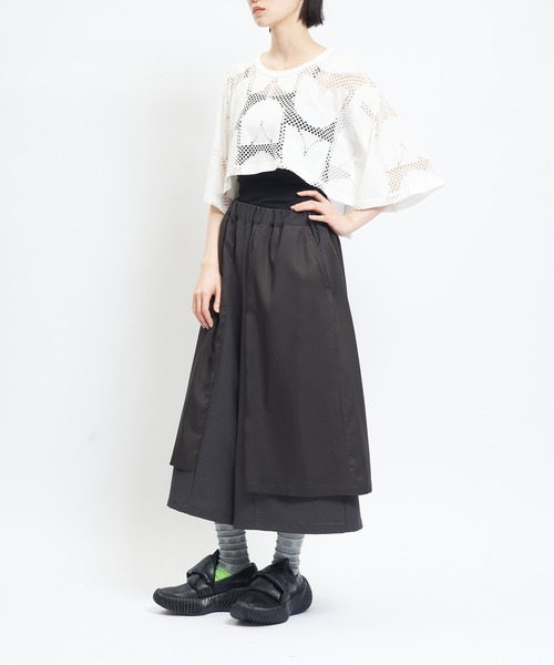 gomme（ゴム）の「ショートメッシュＴ（Tシャツ/カットソー・レディース・ブラック/ブラウン/ホワイト・MEDIUM）」の10枚目の写真