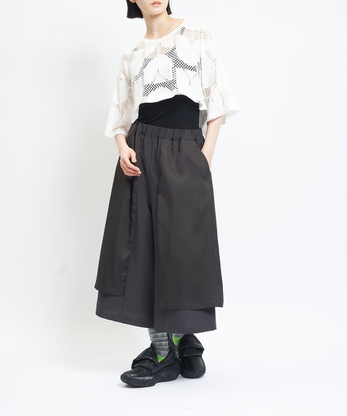 gomme（ゴム）の「ショートメッシュＴ（Tシャツ/カットソー・レディース・ブラック/ブラウン/ホワイト・MEDIUM）」の11枚目の写真