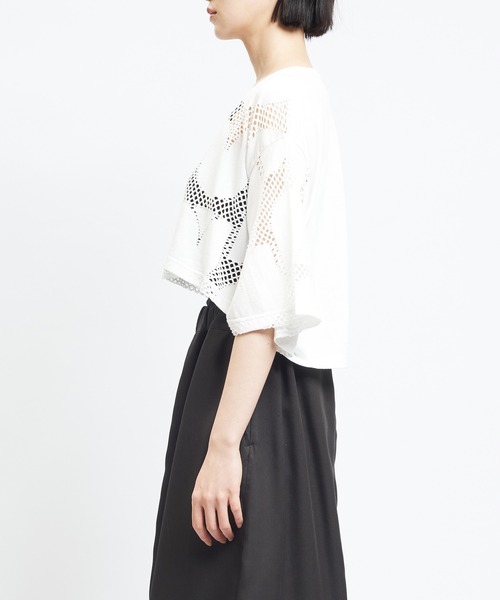 gomme（ゴム）の「ショートメッシュＴ（Tシャツ/カットソー・レディース・ブラック/ブラウン/ホワイト・MEDIUM）」の19枚目の写真