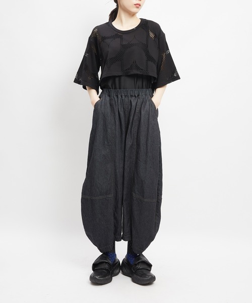 gomme（ゴム）の「ショートメッシュＴ（Tシャツ/カットソー・レディース・ブラック/ブラウン/ホワイト・MEDIUM）」の15枚目の写真