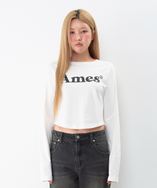 AMESWORLDWIDE(アメスワールドワイド)の「BASIC LOGO LONGSLEEVE TEE WHITE(Tシャツ/カットソー・レディース・その他・SMALL/MEDIUM/LARGE)」の3枚目の写真