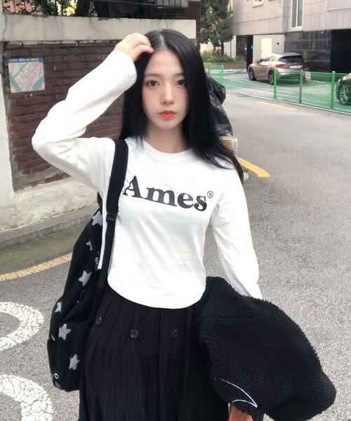 AMESWORLDWIDE(アメスワールドワイド)の「BASIC LOGO LONGSLEEVE TEE WHITE(Tシャツ/カットソー・レディース・その他・SMALL/MEDIUM/LARGE)」の12枚目の写真