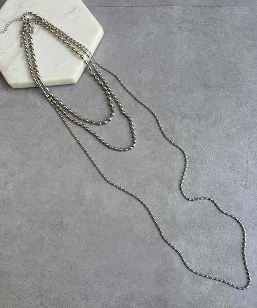 DouDou（ドゥドゥ）の「3連変形ボールチェーンネックレス（ネックレス・レディース・シルバー/ゴールド・FREE）」の2枚目の写真