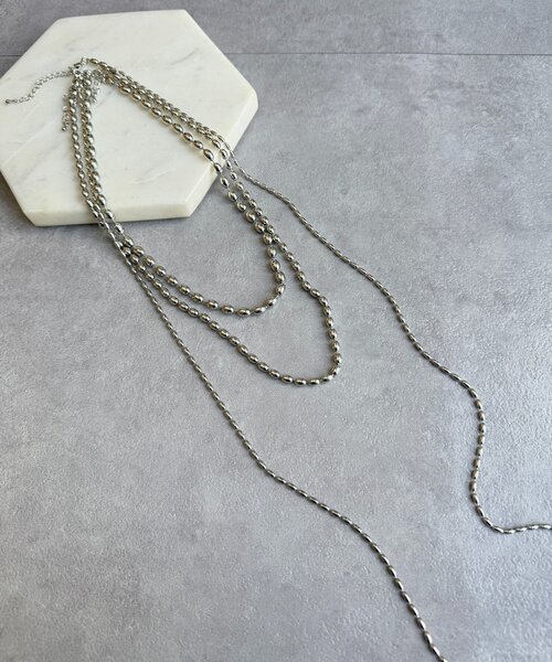 DouDou（ドゥドゥ）の「3連変形ボールチェーンネックレス（ネックレス・レディース・シルバー/ゴールド・FREE）」の5枚目の写真