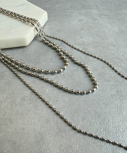 DouDou（ドゥドゥ）の「3連変形ボールチェーンネックレス（ネックレス・レディース・シルバー/ゴールド・FREE）」の4枚目の写真