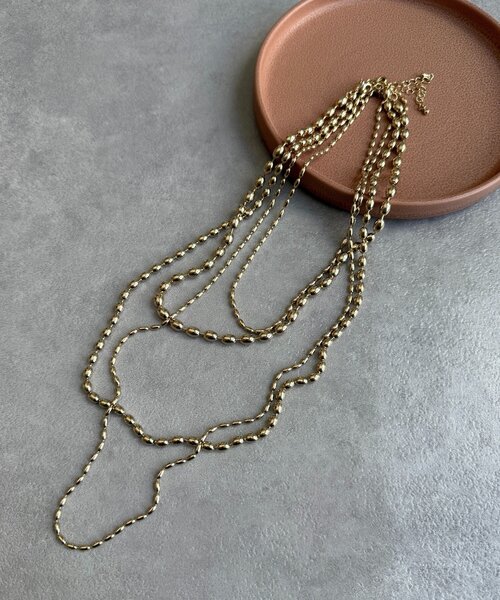 DouDou（ドゥドゥ）の「3連変形ボールチェーンネックレス（ネックレス・レディース・シルバー/ゴールド・FREE）」の10枚目の写真
