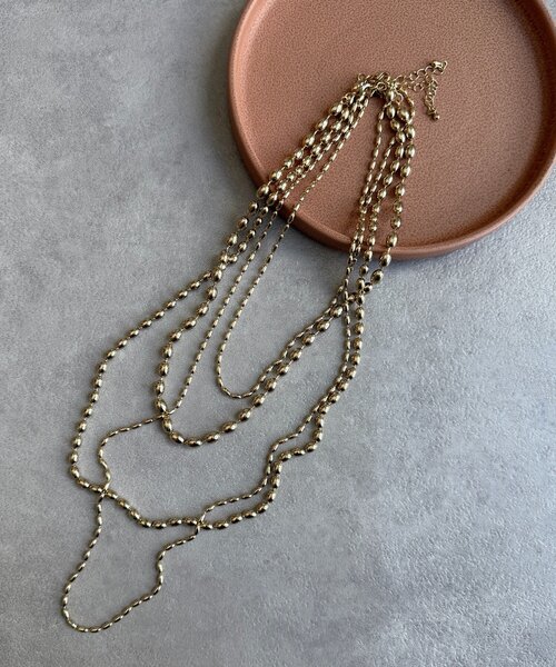 DouDou（ドゥドゥ）の「3連変形ボールチェーンネックレス（ネックレス・レディース・シルバー/ゴールド・FREE）」の8枚目の写真