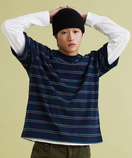 UNIFORM BRIDGE(ユニフォームブリッジ)の「vintage stripe s/s t-shirt navy(Tシャツ/カットソー・メンズ・その他・X-SMALL/SMALL/MEDIUM/LARGE/X-LARGE/XX-LARGE)」の1枚目の写真