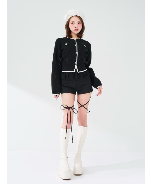 Darich(ダーリッチ)の「レースドッキングリボンショートパンツ(その他パンツ・レディース・ブラック/アイボリー/グレー・M/S)」の10枚目の写真