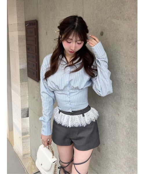Darich(ダーリッチ)の「レースドッキングリボンショートパンツ(その他パンツ・レディース・ブラック/アイボリー/グレー・M/S)」の20枚目の写真