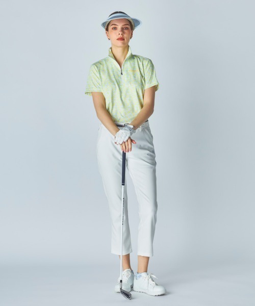 marie claire(マリ・クレール)の「【marie claire:マリ.クレール】レディースハーフジップ半袖シャツ 接触冷感 吸汗速乾 ゴルフ(シャツ/ブラウス・レディース・ブルー/イエロー/ピンク・XX-LARGE/X-LARGE/LARGE/MEDIUM)」の15枚目の写真
