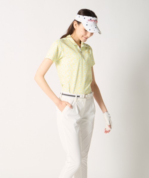 marie claire(マリ・クレール)の「【marie claire:マリ.クレール】レディースハーフジップ半袖シャツ 接触冷感 吸汗速乾 ゴルフ(シャツ/ブラウス・レディース・ブルー/イエロー/ピンク・XX-LARGE/X-LARGE/LARGE/MEDIUM)」の22枚目の写真